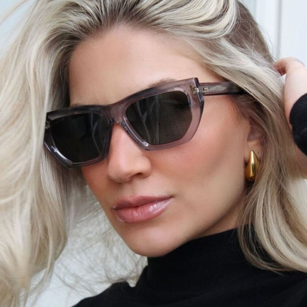 NWT Gucci GG1520S-004 Grey Cat Eye 53mm Sunglasses - Picture 5 of 9